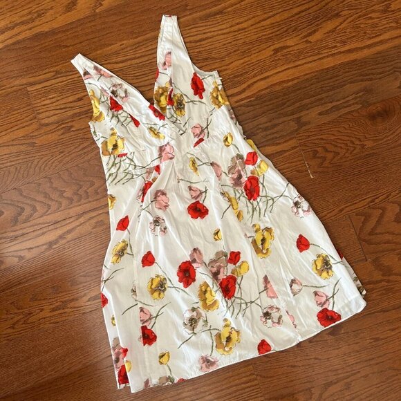 Lands' End Floral Fit and Flare V-Neck Sleeveless Lined Mini Dress Size 8 A Line - Picture 2 of 16